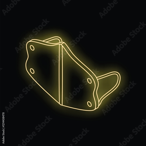 Bright neon yellow holster shining on a dark background, creating a striking contrast