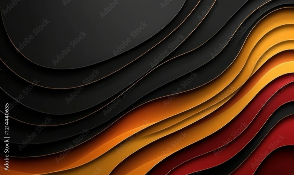 Obraz premium contemporary black background with linear striped silhouette