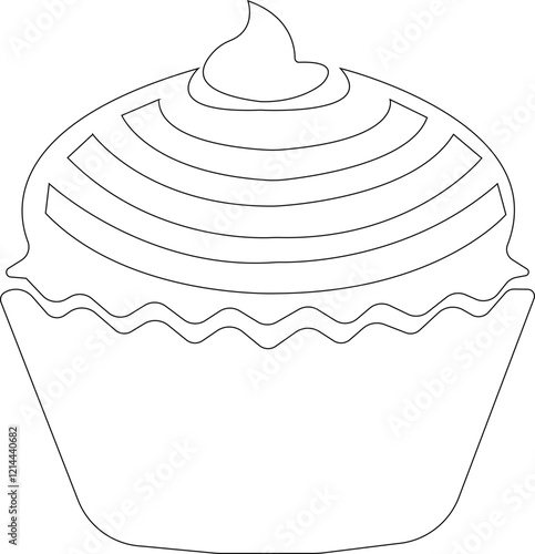 cup cake icon.Sweet cake icon based logo design editable vector file. cup cake, slice cake, pasty, birthday cake.cake icon Design in thin line vector style. Simple Vector Illustration Logo.