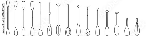 Paddle icon vector set. Oar illustration sign collection. Rowing symbol or logo.