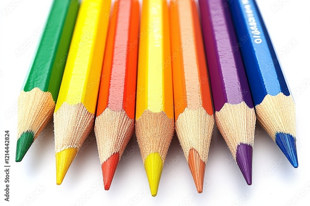 Colored pencils arranged in a vibrant spectrum showcasing various hues for artistic expression Colored pencils arranged in a vibrant spectrum showcasing various hues for artistic expression