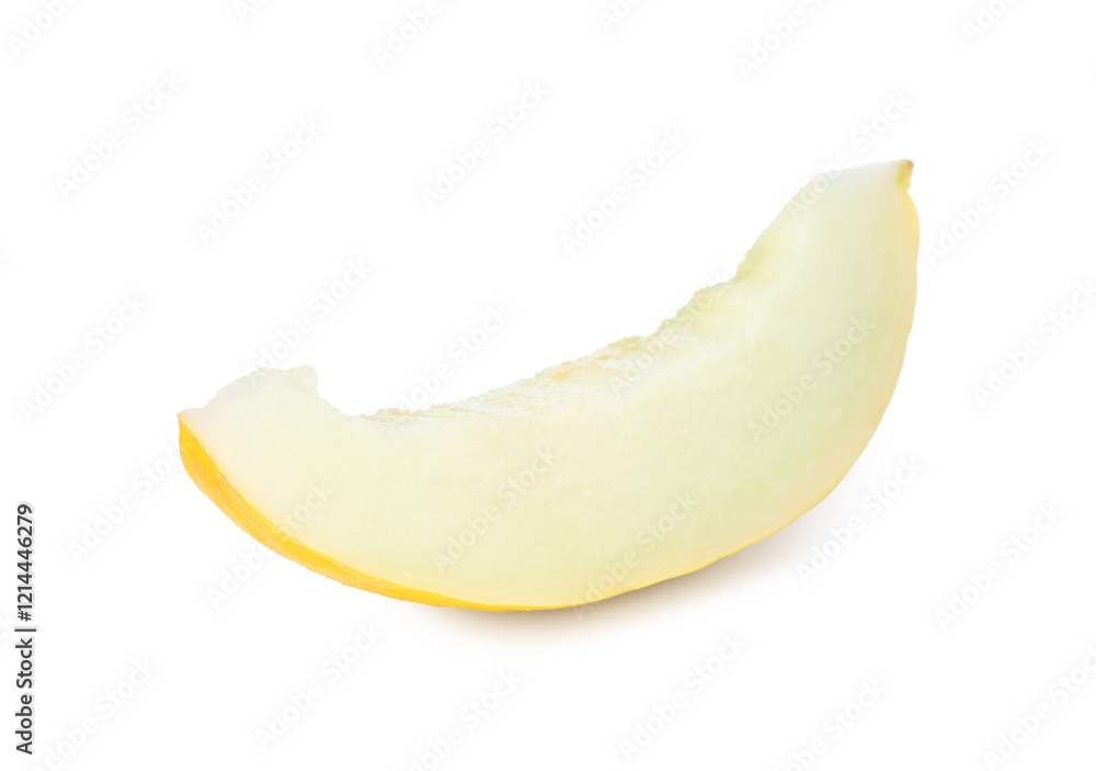 Slice of ripe melon isolated on white Slice of ripe melon isolated on white