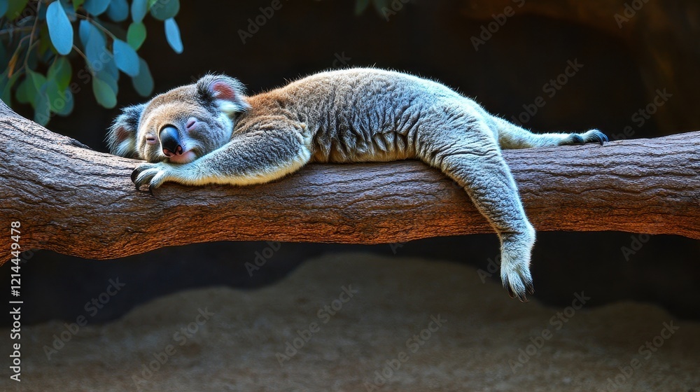 Koala Relaxing on a Branch in Natural Habitat Koala Relaxing on a Branch in Natural Habitat