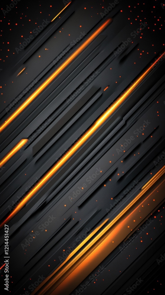 Abstract Dark Grey and Orange Diagonal Lines with Glowing Effect. Abstract Dark Grey and Orange Diagonal Lines with Glowing Effect.