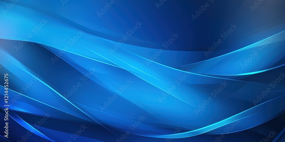 Fototapeta premium Abstract Blue Wave Background: Dynamic Swirling Lines and Gradient Shades.