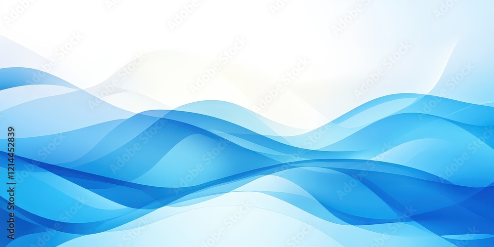Fototapeta premium Abstract Blue Wave Background: Serene Flowing Lines for Design
