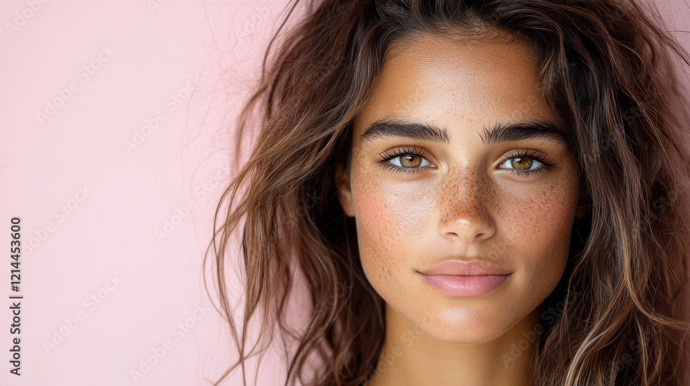 close up of woman with confident expression and natural beauty