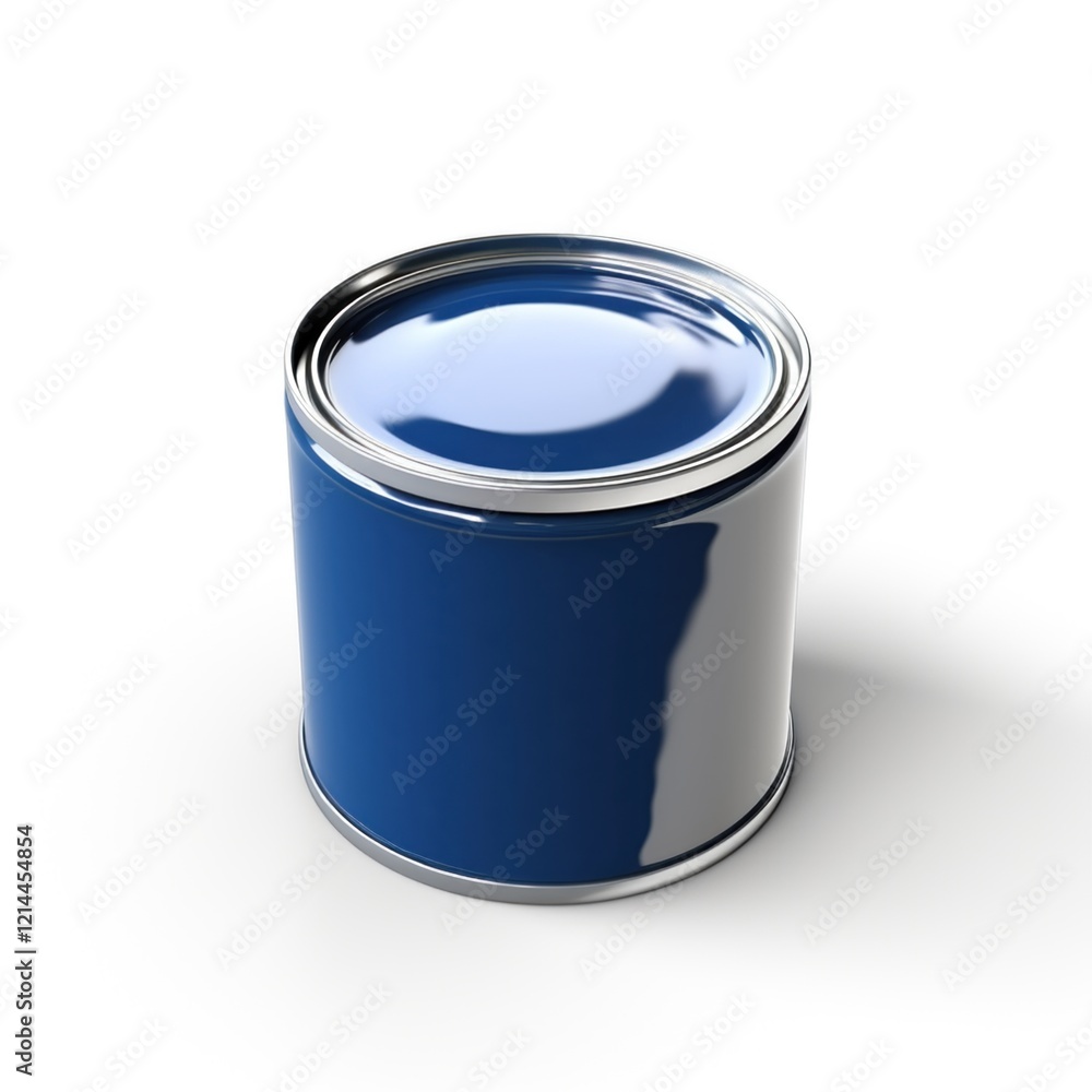 Open metal can of vibrant blue paint, great for home projects and interior decorating. Add a pop of color to walls or furniture for a fresh new look Open metal can of vibrant blue paint, great for home projects and interior decorating. Add a pop of color to walls or furniture for a fresh new look