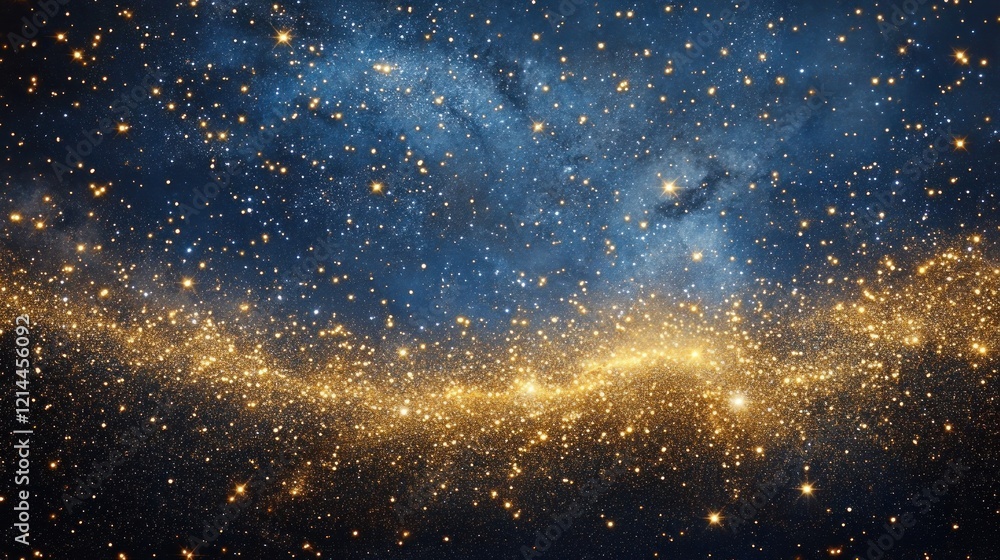 Obraz premium Golden cosmic dust clouds in space