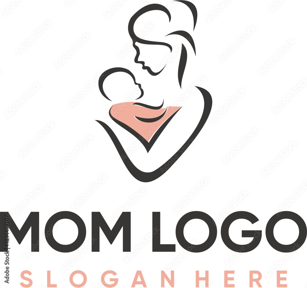 Obraz premium women baby logo