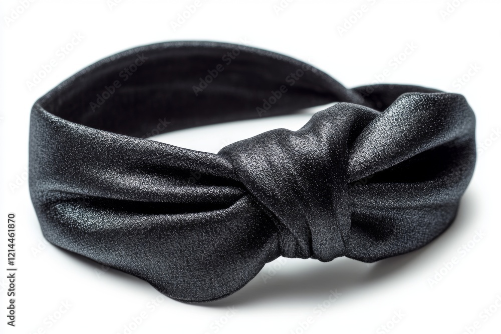 Stylish black leather headband with a knotted design. This accessory enhances any outfit and adds a touch of elegance. Perfect for various occasions. Generative AI Stylish black leather headband with a knotted design. This accessory enhances any outfit and adds a touch of elegance. Perfect for various occasions. Generative AI