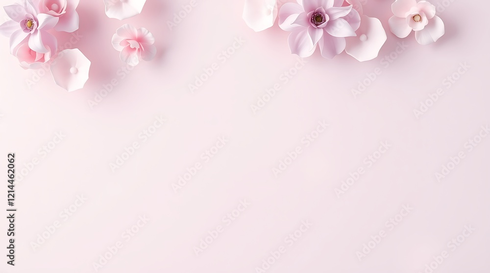 Delicate Pink Flowers on Soft Background Elegant Floral Design Delicate Pink Flowers on Soft Background Elegant Floral Design