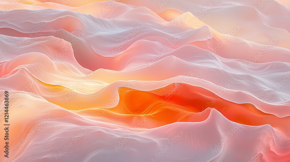 Fototapeta premium Abstract pastel waves, flowing fabric texture.