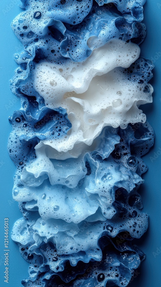 Obraz premium Delicate Waves of Soap Suds in Blue