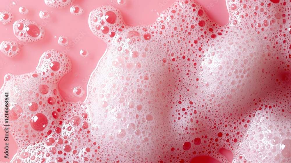 Vibrant Pink Bubbles on Smooth Surface Vibrant Pink Bubbles on Smooth Surface