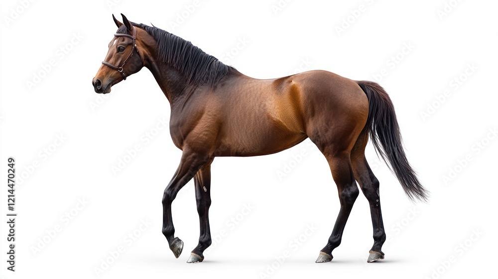 Obraz premium Bay horse isolated on white background