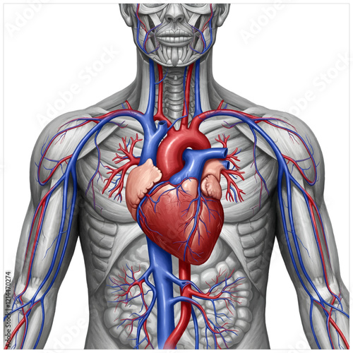 Human Heart. Vector images are produced from the tracing process