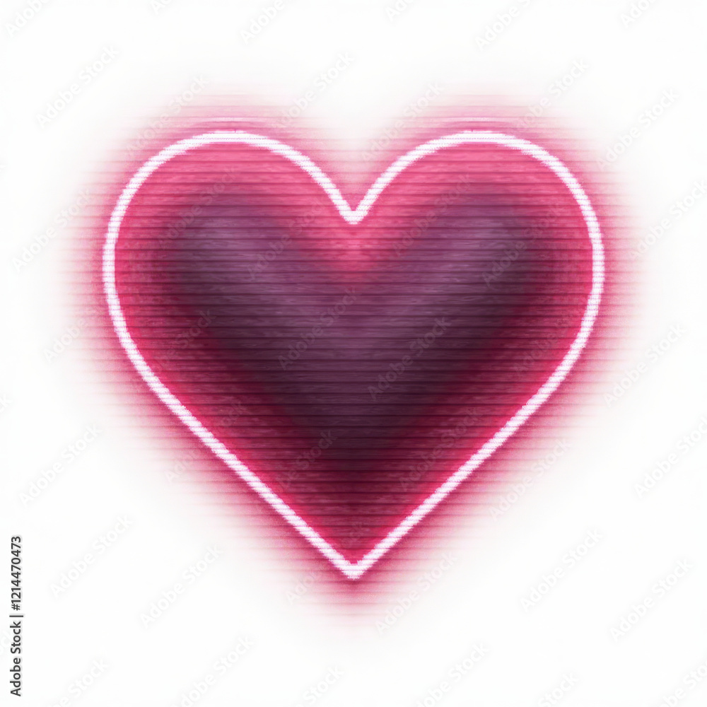 Neon Emoji Heart Message in a Glitch Effect – A neon emoji heart message with a glitch effect, isolated on a white background. Neon Emoji Heart Message in a Glitch Effect – A neon emoji heart message with a glitch effect, isolated on a white background.
