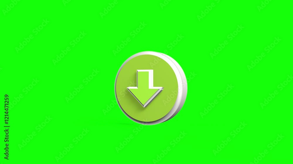 Animated icon download 3D looping on green screen Animated icon download 3D looping on green screen