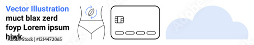 Digital wallet with credit card, cloud storage and smart clothing concept. Ideal for finance management, online shopping, secure transactions, cloud storage, wearable tech, data privacy, user