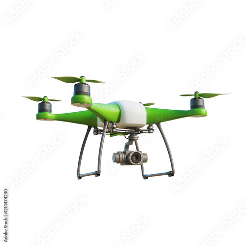 Green and White Quadcopter Drone Showcasing Design for Aerial Photography