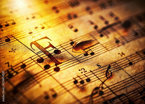 Wallpaper Mural Miniature Music Sheet: Forte Note - Tilt-Shift Photography Torontodigital.ca