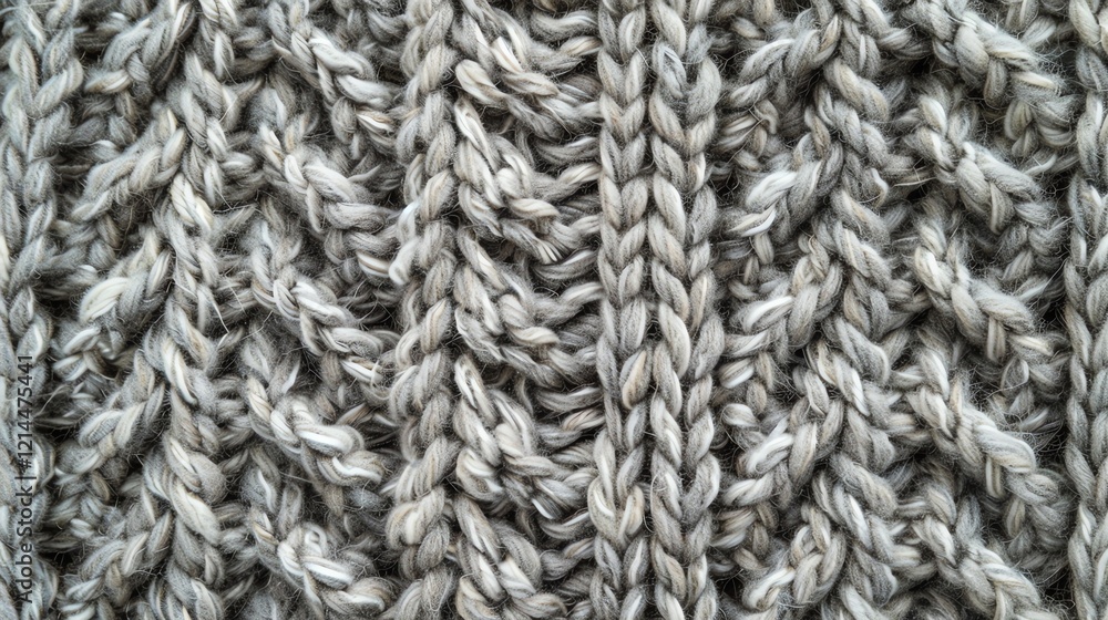 Close up of a gray, knitted fabric. Close up of a gray, knitted fabric.