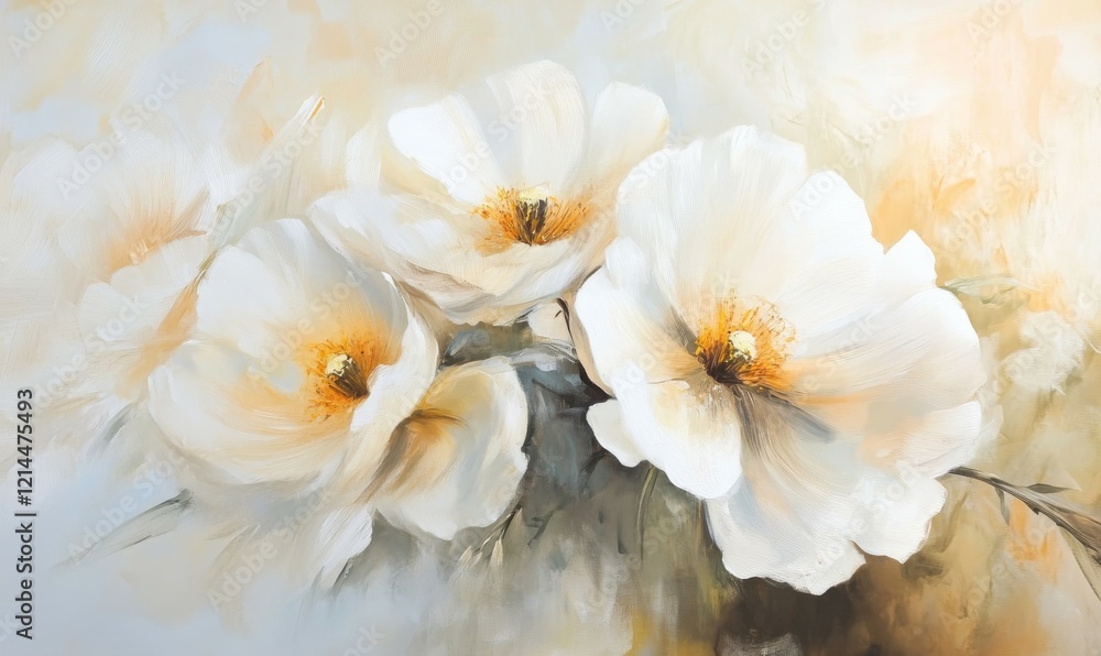 Obraz premium White Flowers in Sunlight
