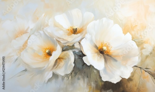 White Flowers in Sunlight