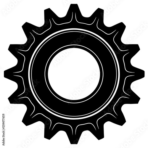  cogwheel groove silhouette vector illustration 