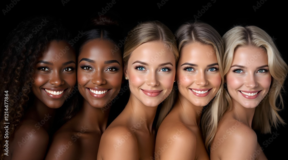 Natural Elegance: A Group of Women with Flawless Skin and Timeless Beauty Natural Elegance: A Group of Women with Flawless Skin and Timeless Beauty