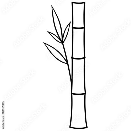  bamboo section line art vector illustration 