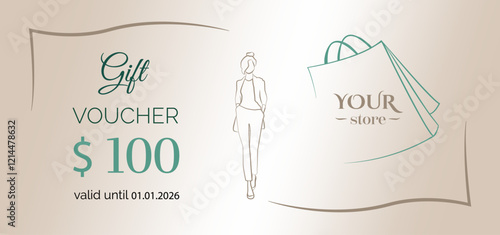 Gift voucher, fashion store gift card