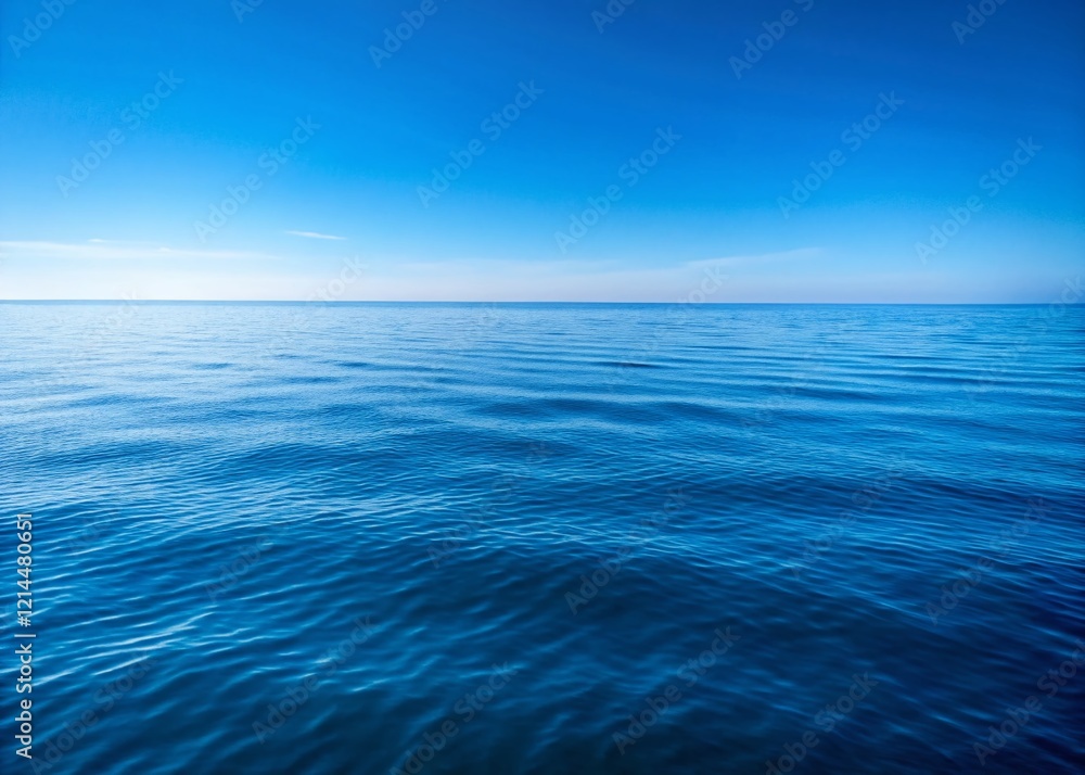 Fototapeta premium Minimalist Blue Ocean Water Background: Serene Sea Texture