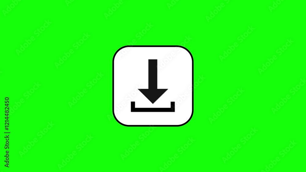 Download icon animation looping on green screen