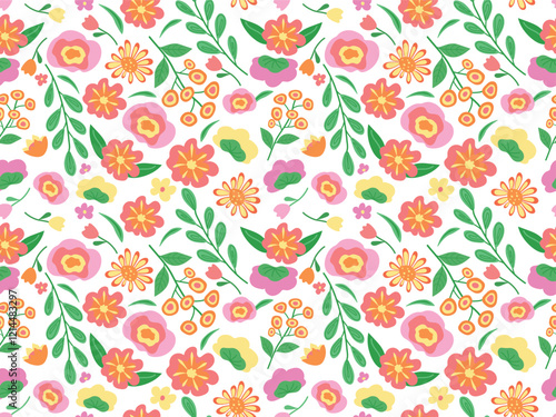 Wallpaper Mural Beautiful floral seamless pattern. wild flowers of different colors and shapes. Torontodigital.ca
