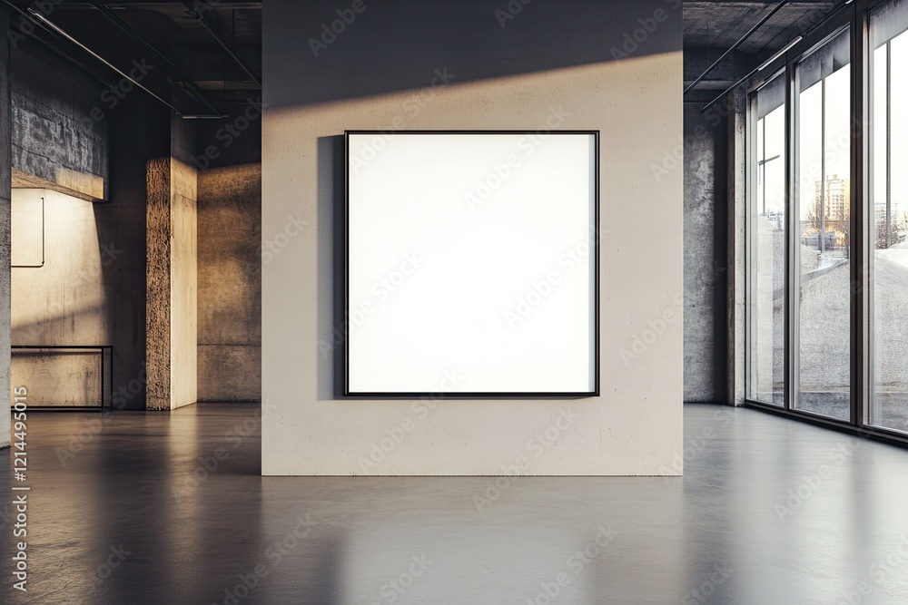 High Definition View of Abstract Gallery Interior with Poster High Definition View of Abstract Gallery Interior with Poster
