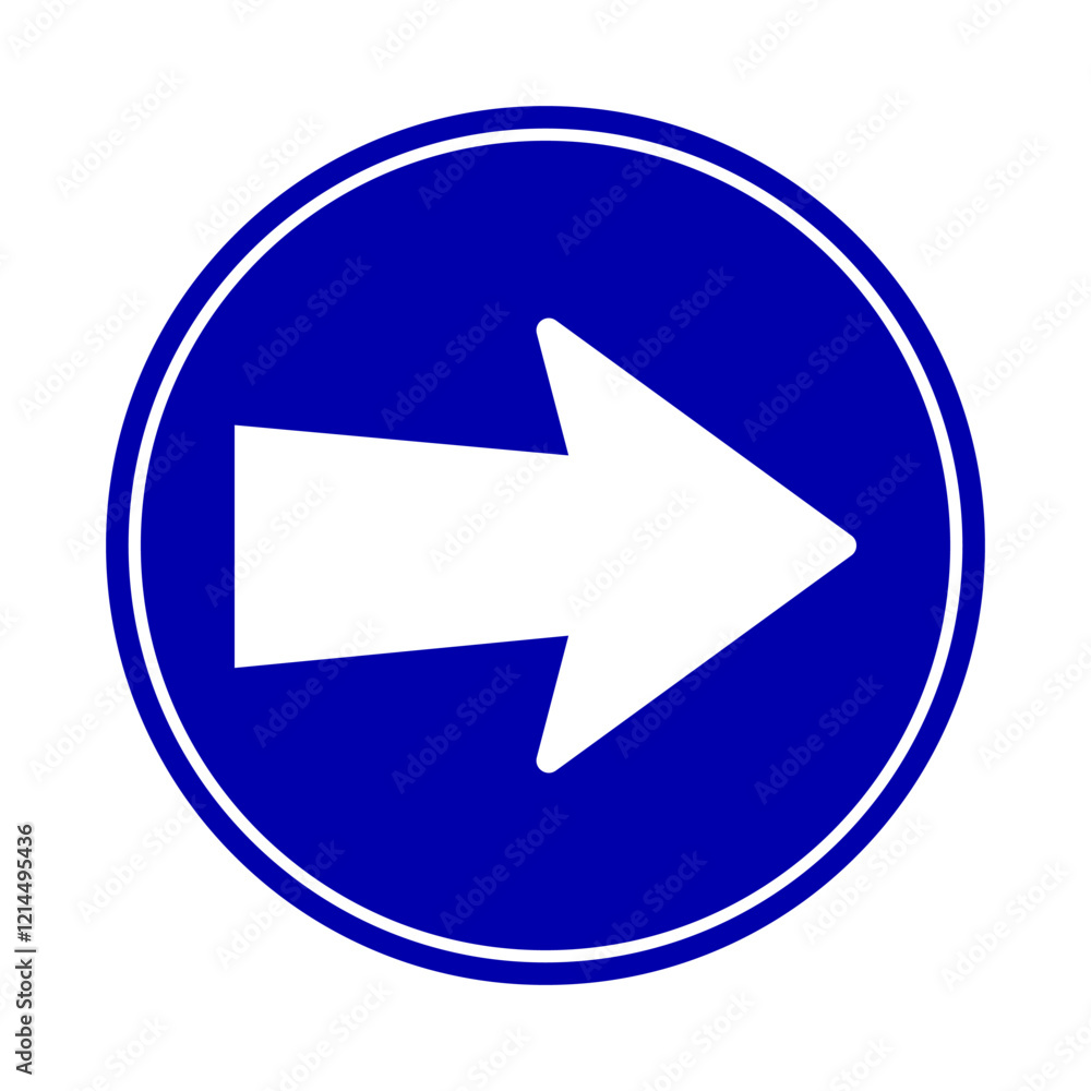 Mandatory right sign. Road sign and symbol. Vector illustration.
Mandatory right sign. Road sign and symbol. Vector illustration.