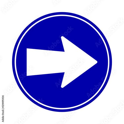 Free Download Mandatory right sign. Road sign and symbol. Vector illustration.
 - GFXLoad