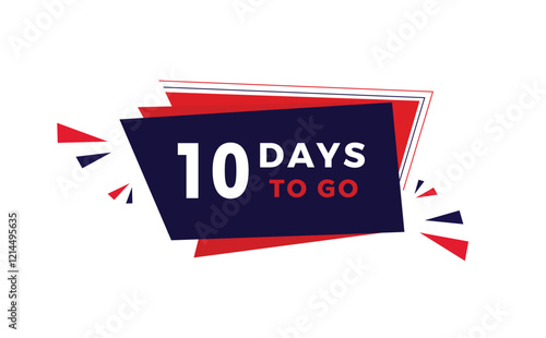 10 days to go, countdown banner. days countdown sale price offer promo design. vector illustration.
