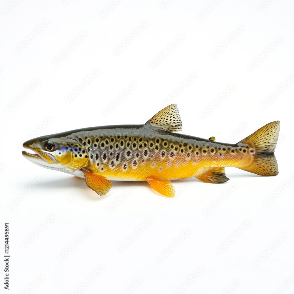 Obraz premium Single Freshly Harvested Trout Ready for Preparation
