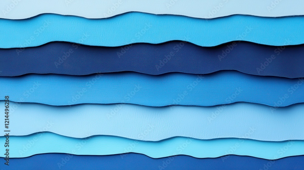 Abstract Waves of Blue Colors in Layered Textured Design Abstract Waves of Blue Colors in Layered Textured Design