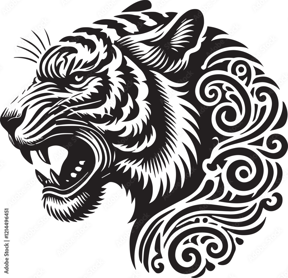 Obraz premium tiger tattoo design
