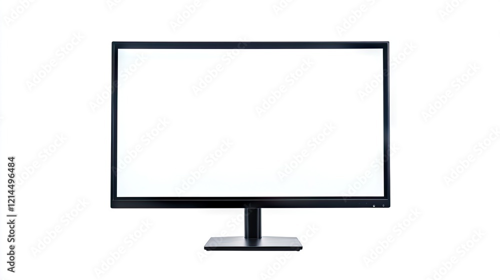 A widescreen computer monitor with a sleek black frame, isolated on a pure white background A widescreen computer monitor with a sleek black frame, isolated on a pure white background