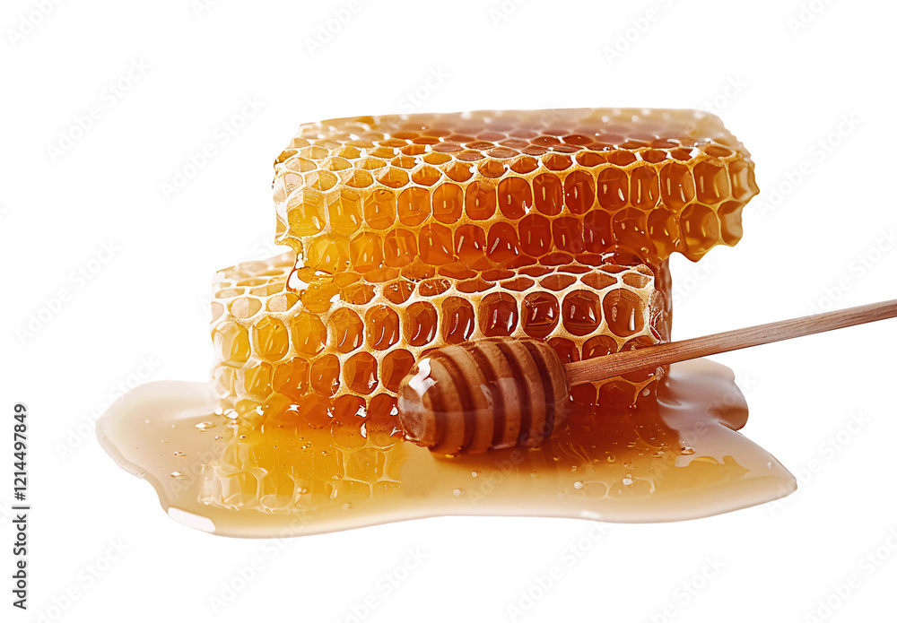 2 rectangular honeycombs and a stirring stick, premium ingredients, royal jelly, some honey, organic, healthy, green, natural food concept 2 rectangular honeycombs and a stirring stick, premium ingredients, royal jelly, some honey, organic, healthy, green, natural food concept