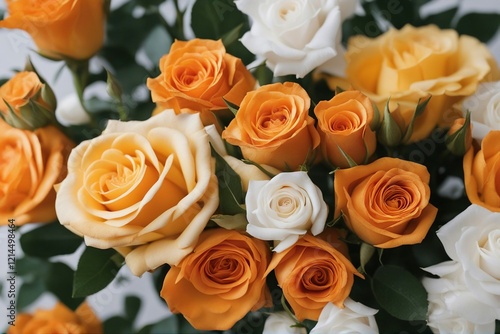 Elegant Bouquet of Orange Roses, Perfect for Any Occasion. Generative AI