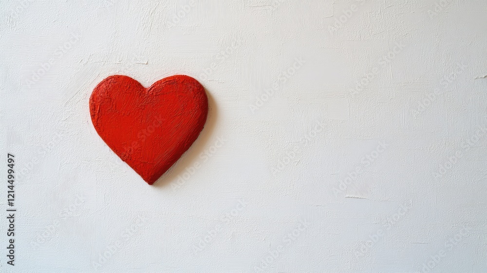Bright red heart shape isolated on a white canvas, creating a warm and inviting visual Bright red heart shape isolated on a white canvas, creating a warm and inviting visual