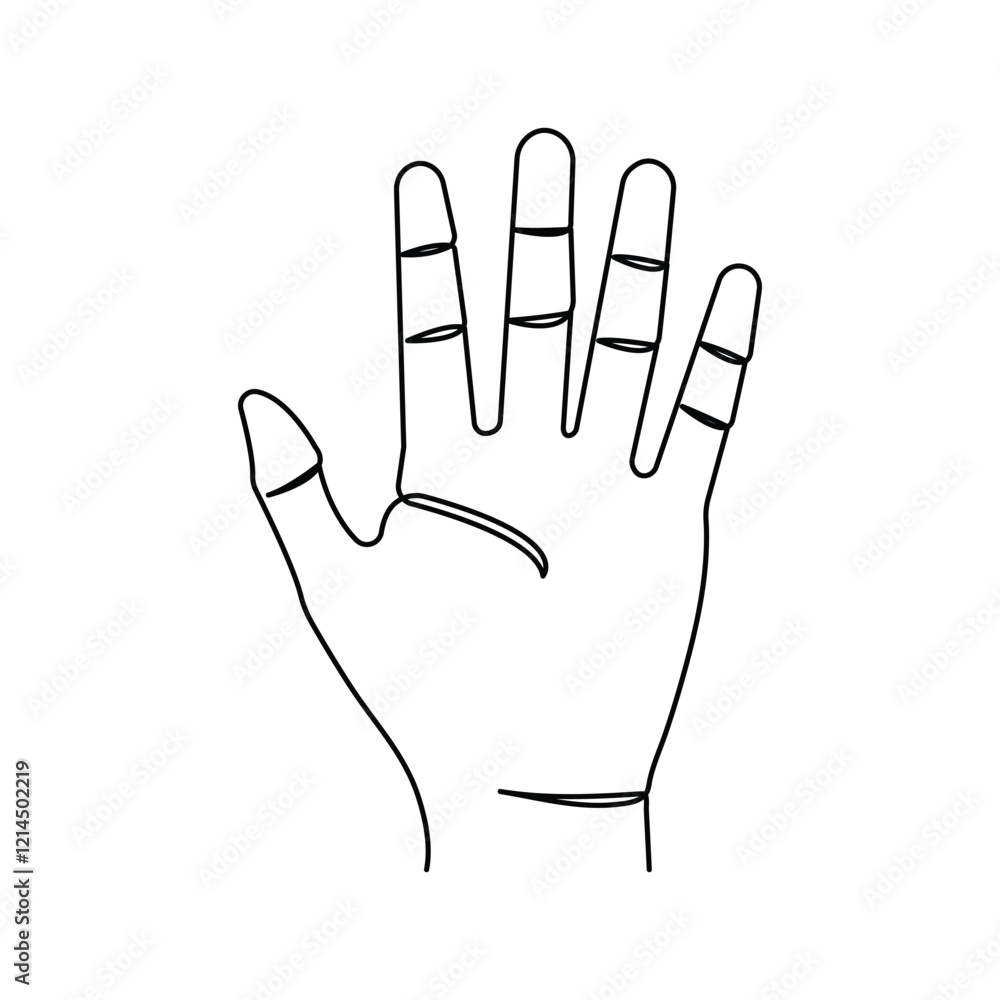 Obraz premium Human Hands continuous one line art drawing of isolated outline vector illustration