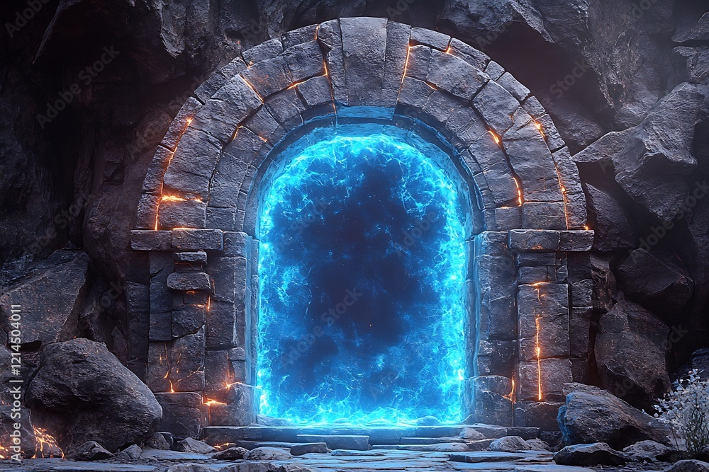 Fototapeta premium Mystical Portal in Ancient Stone Archway