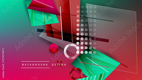 Abstract background geometric design with colorful gradients